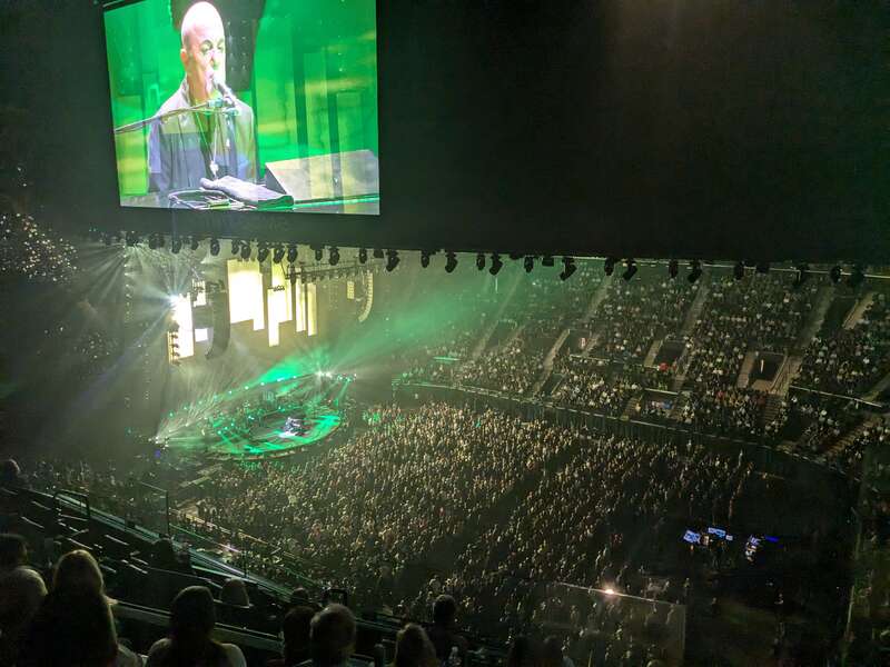 Billy Joel performing in the Intuit Dome in October 2024