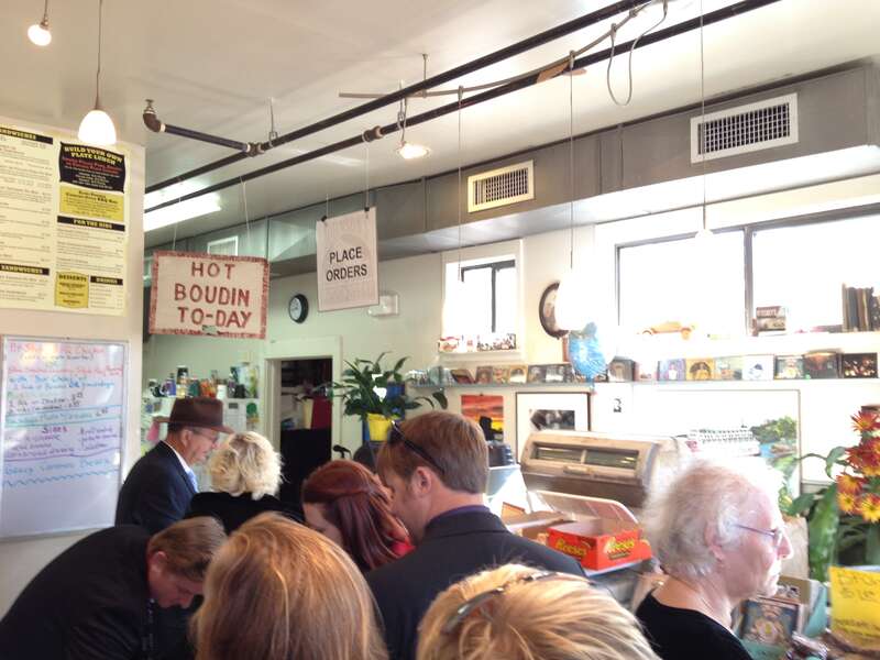 Ordering food at Johnson's Boucaniere, Lafayette, Louisiana.
