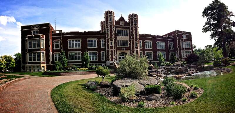 Pioneer Hall, the main administrative building at Kansas Wesleyan University in Salina, Kansas