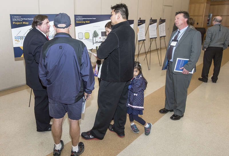 Some of the presentation material at the Long Island Rail Road's community meetings to allow members of the public to learn more about the project and provide their input on an 82-page “Draft Scoping Document” released earlier this month. This