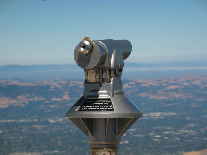 Monocular on Mt. Diablo, California. The dark spots are dragonflies (lots of them)