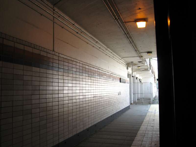 Lousy shot looking south along northbound platform of trench Bloomfield Avenue (NCS station).