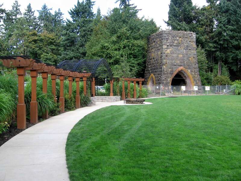 Ruins of the 19th century Oregon Iron furnace, George Rogers Park, Lake Oswego OR