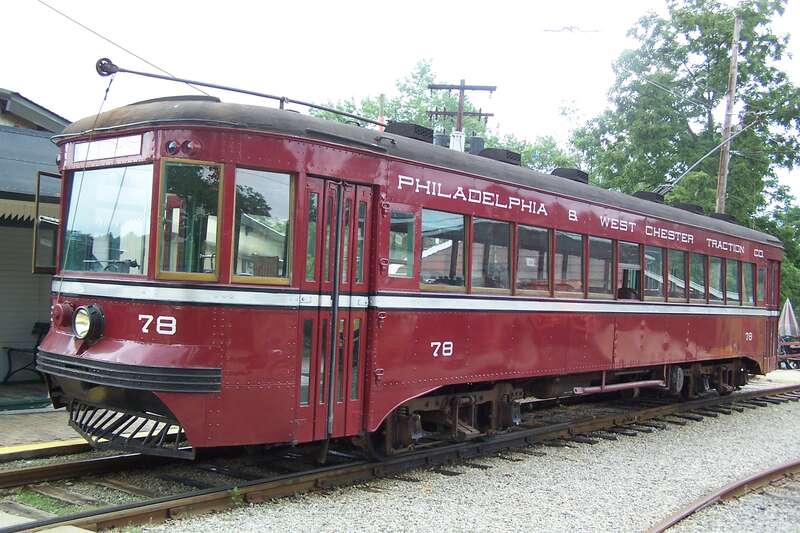 Ex-Philadelphia car 78, a Brill "Master Unit", at the Pennsylvania Trolley Museum, in Washington, Pennsylvania.