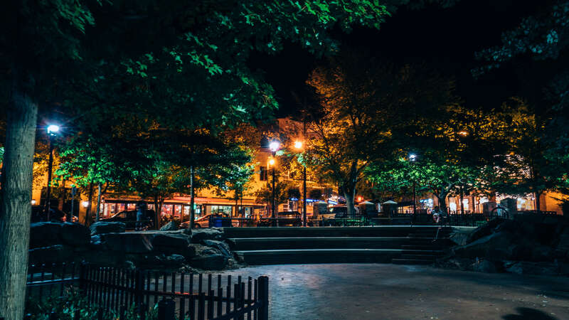 Haunted Pritchard Park in Asheville North Carolina at night 
Required attribution for all distribution must include a name followed by the active, clickable URL or web address link to the author and owner of the work: US Ghost Adventures