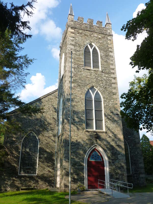 Saint Anne's Episcopal Church, located at 8 Kirk Street, Lowell, Massachusetts.  South (front) side shown.