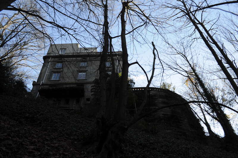 This concrete house on E Highland Drive in the Harvard Belmont Landmark District, Capitol Hill, Seattle, Washington, was built in 1910 for transportation magnate Samuel (&quot;Sam&quot;) Hill. Architects: Hornblower and Marshall, based in Washington, D.C.
