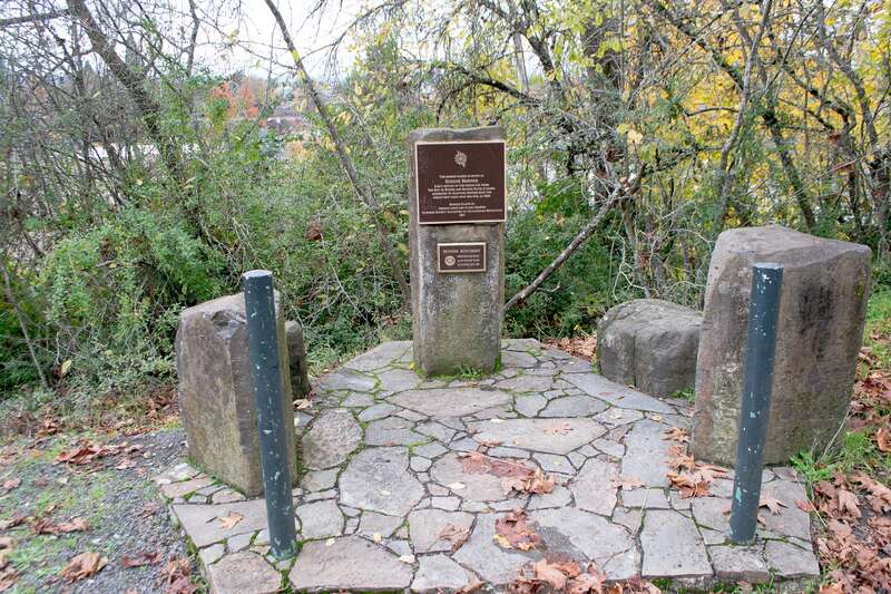 A monument commemorating the life of Eugene Skinner.
