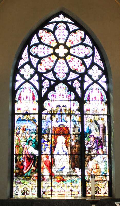 One of the stained glass windows in Cathedral of Saint Andrew in Grand Rapids, Michigan.