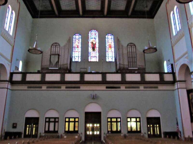 The interior of St. Benedict Cathedral in Evansville, Indiana.