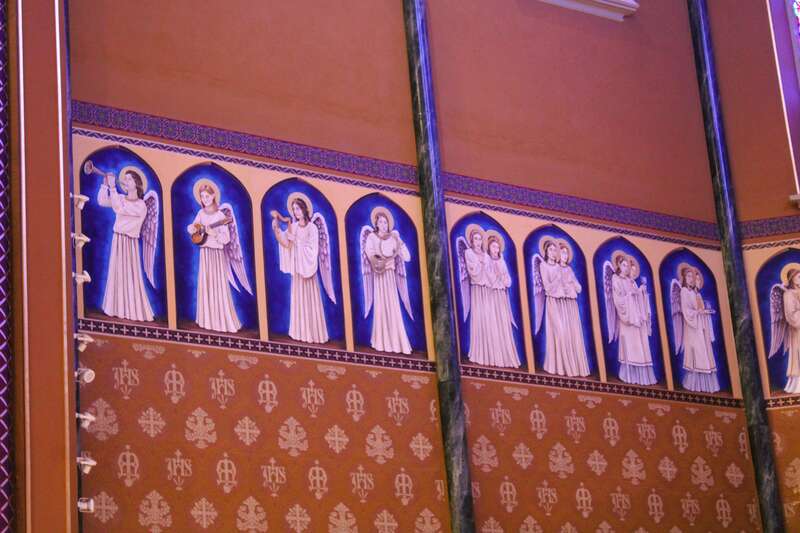Decorative detail of the chancel in the Cathedral of Saint Mary of the Immaculate Conception in Peoria, Illinois.