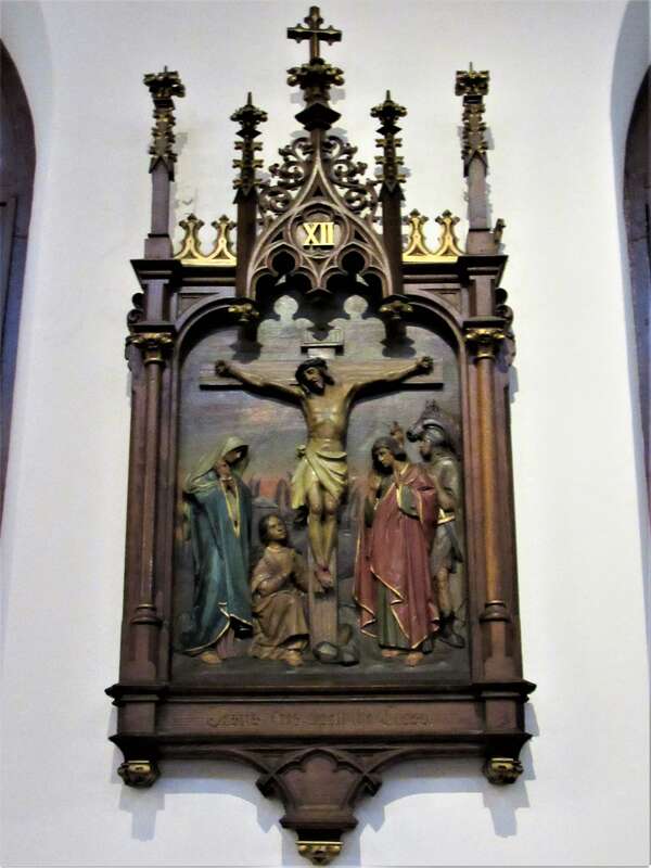 One of the Stations of the Cross in St. Patrick Cathedral in Fort Worth, Texas.
