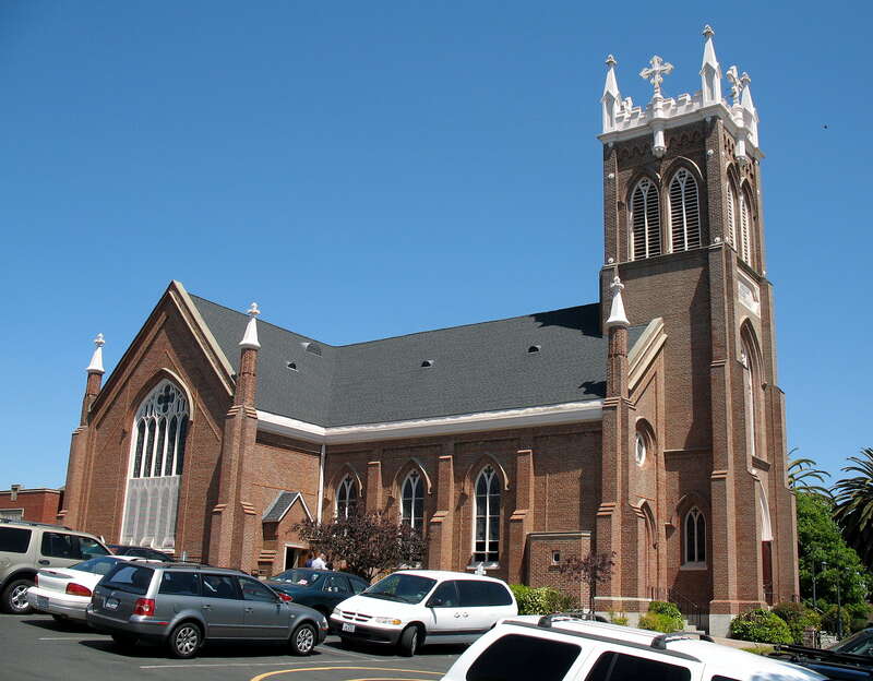 St. Vincent Ferrer Catholic Church, 925 Sacramento St, Vallejo, California. Contributing property to the Saint Vincent's Hill Historic District.