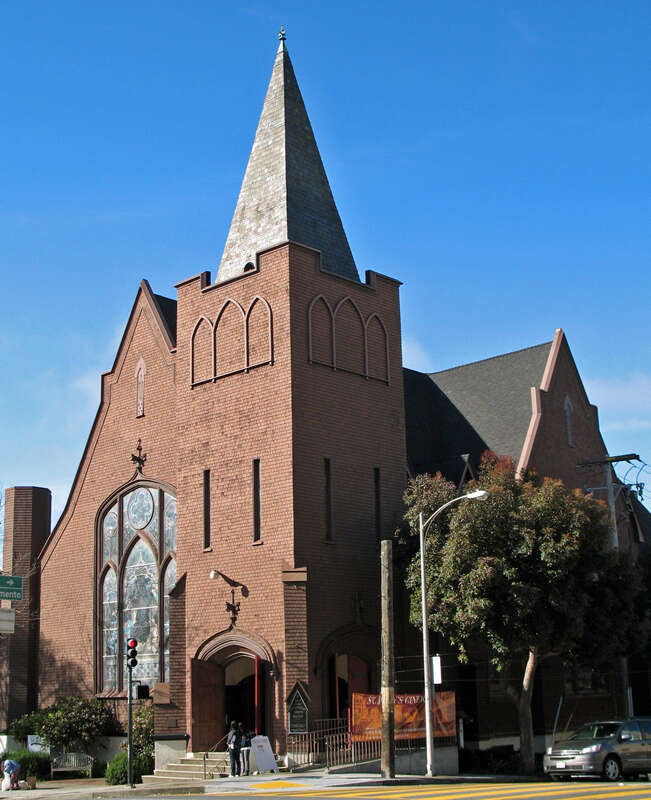 National Register of Historic Places in San Francisco, California. 

St. John's Presbyterian Church, 25 Lake St., San Francisco, California, USA. Photographed 2008-03-08 by Mike Hofmann from east side of Arguello Blvd. between Sacramento and Clay