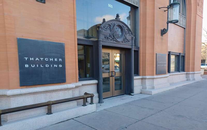 Thatcher Building entrance, Pueblo, CO