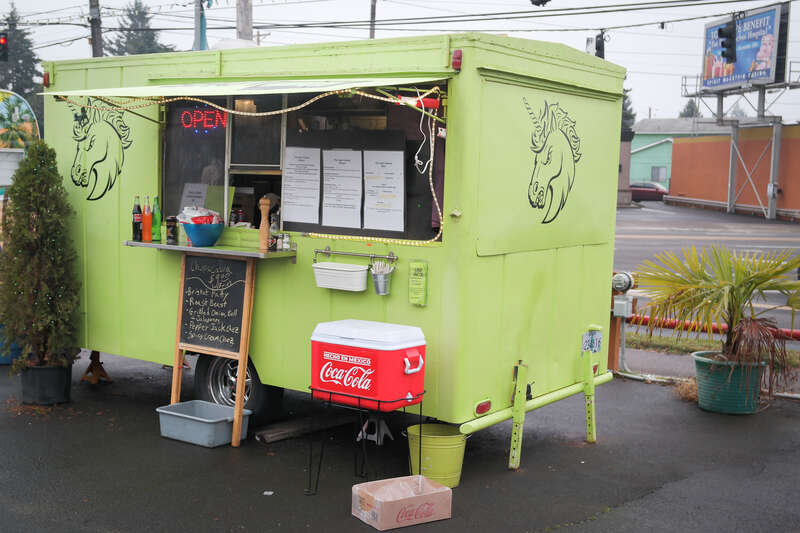 The Angry Unicorn food cart at the Carts on Foster Pod in Portland, Oregon