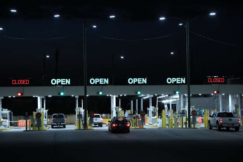 U.S. Customs and Border Protection officers conduct daily operations at the Ambassador Bridge at the Port of Detroit, Mich., August 24, 2022.
Photo by Charles Csavossy