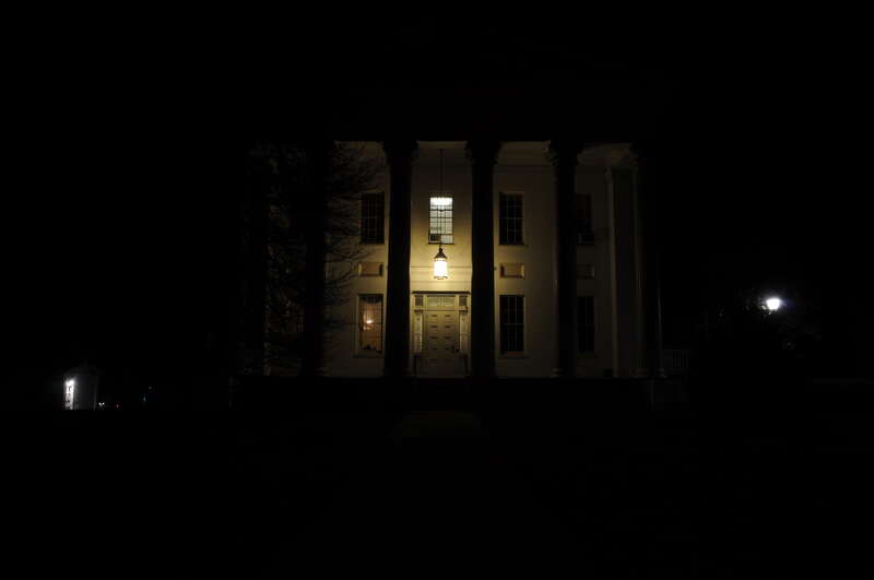 Russell House, Wesleyan University, Middletown, Connecticut, USA at night.