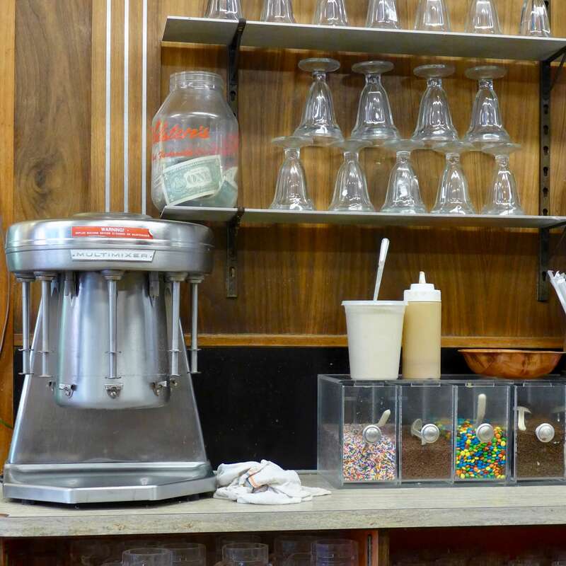 Milkshake station at Holsten's
