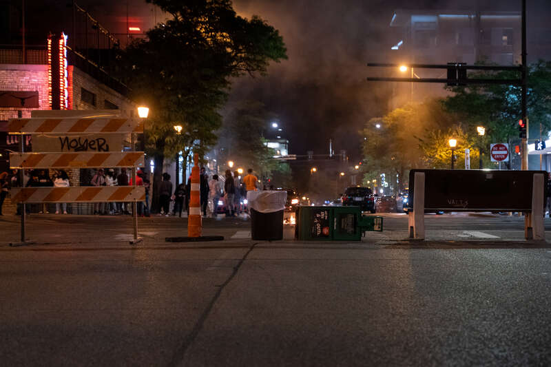 Protesters and who the police call "hot rodders" shut down streets in Uptown Minneapolis. Police moved in hours later and the crowd dispersed. Minneapolis Police also declared an unlawful assembly but eventually left without making any arrests.