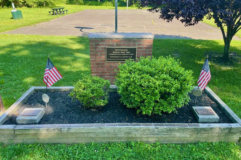 World War Two Memorial by East Spotswood Park in Spotswood, New Jersey.