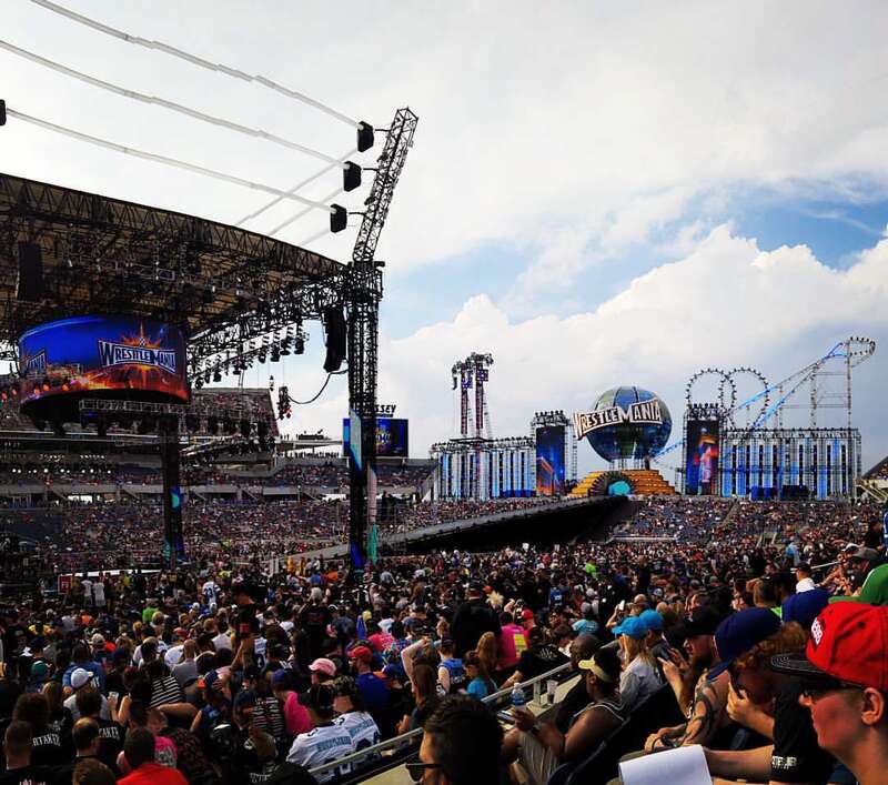 Live for WrestleMania 33, and the incredible set up for it! Just Amazing! #WrestleMania #WrestleMania33 #Florida #Orlando