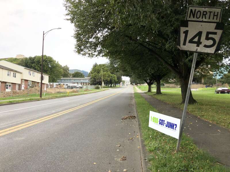 View north along Pennsylvania State Route 145 (Lehigh Street) just north of Martin Luther King, Junior Drive in Allentown, Lehigh County, Pennsylvania