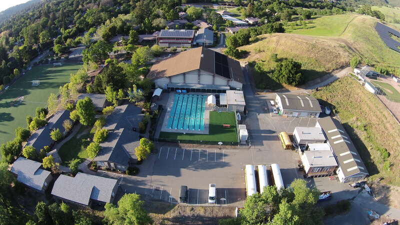 Aerial View of Athenian School Pool Area