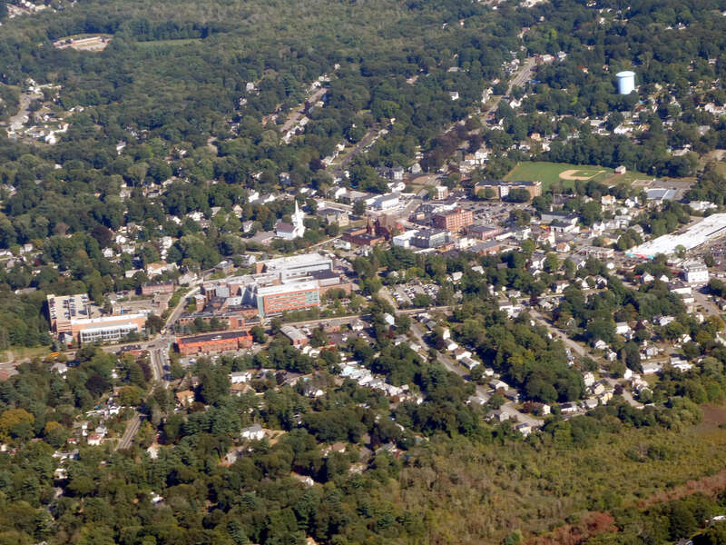 Aerial view of South Weymouth, Massachusetts, in September 2024