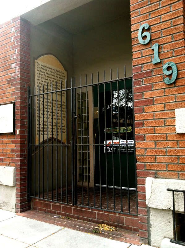 Former Anduiza Hotel building (1914), 619 Grove Street, Boise, Idaho, USA. Housed a Basque social club and frontón court.