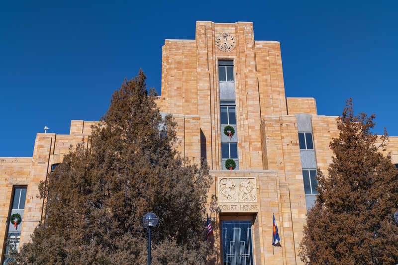 The Boulder County Historic Court House on Pearl Street in downtown Boulder, Colorado.