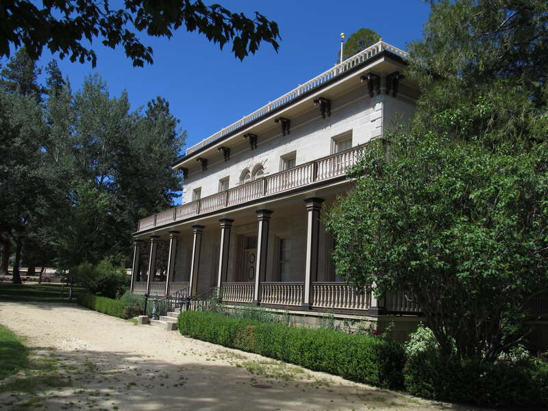 Bowers Mansion, located between Reno and Carson City, Nevada, was built in 1863 by Lemuel "Sandy" Bowers and his wife, Eilley, and is a prime example of the homes built in Nevada by the new millionaires of the Comstock Lode mining boom.
The land