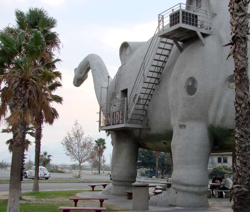 (1 of a 5-picture set)
This picture show you the entrances to one of the dinosaurs.  Don't forget to climb up inside the neck and look out between the teeth.