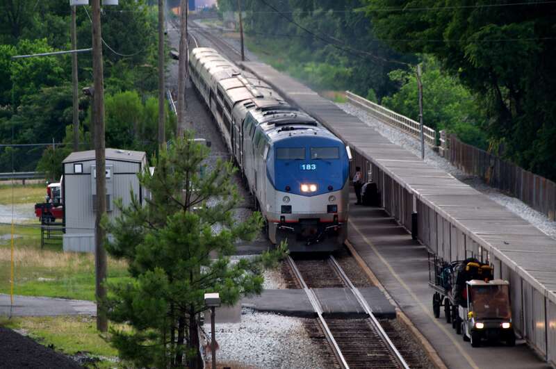 The northbound Crescent at Peachtree station in May 2012