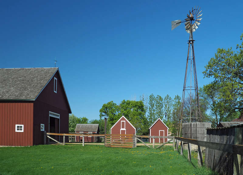 Eidem Homestead, 4345 101st Ave N, Brooklyn Park, Minnesota, USA. Viewed from the east.