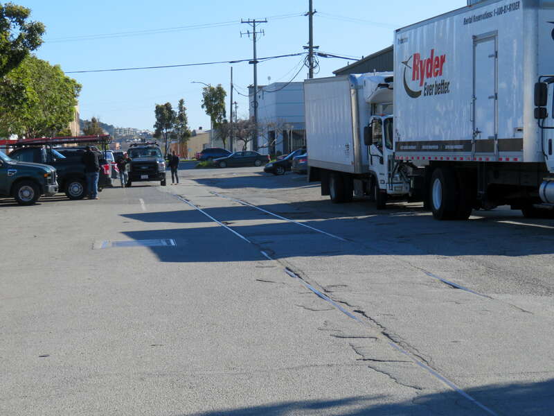 Former freight tracks on Tennessee Street, seen in March 2019