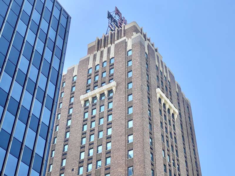 Built in 1930, this Art Deco-style skyscraper was deigned by Lawrie and Green to house the Harrisburger Hotel, which operated in the building until 1968, when it closed and the building was adaptively reused as an office tower, with the principal