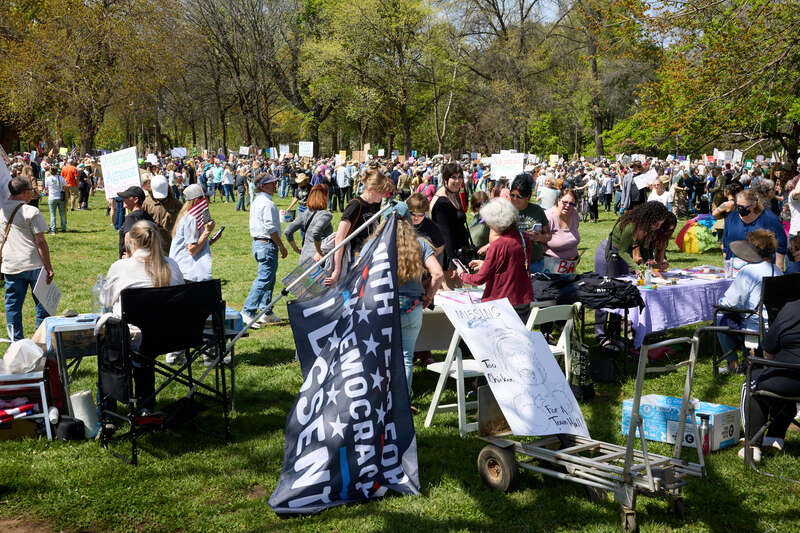 Hands Off! National Day of Action in downtown Chico, California, on April 5, 2025