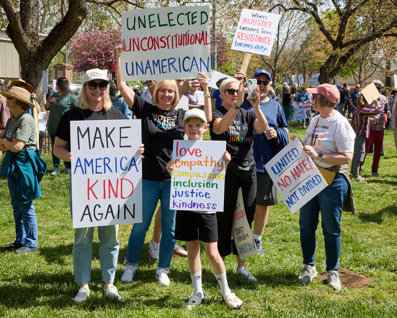 Hands Off! National Day of Action in downtown Chico, California, on April 5, 2025