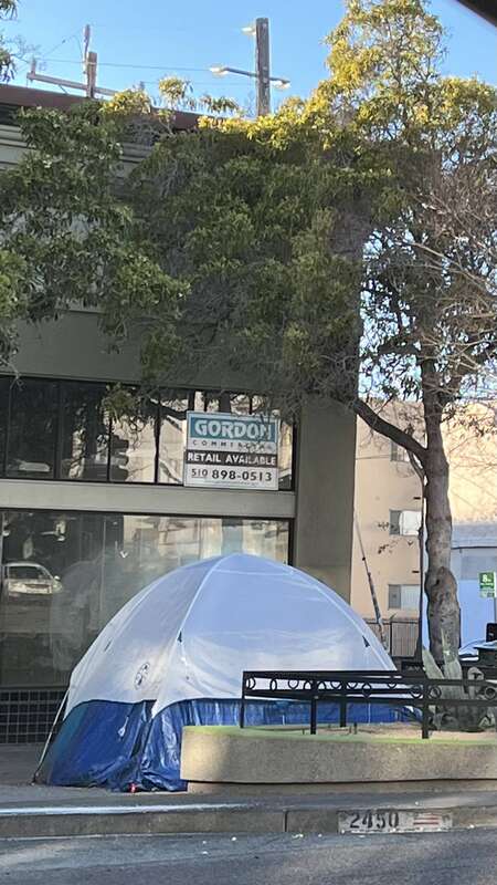 Homeless tent (2022) in Berkeley, California