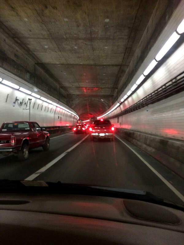 Inside of the Eastbound I-264 Downtown Tunnel, which is under rehabilitation as part of the Elizabeth River Tunnels Project.