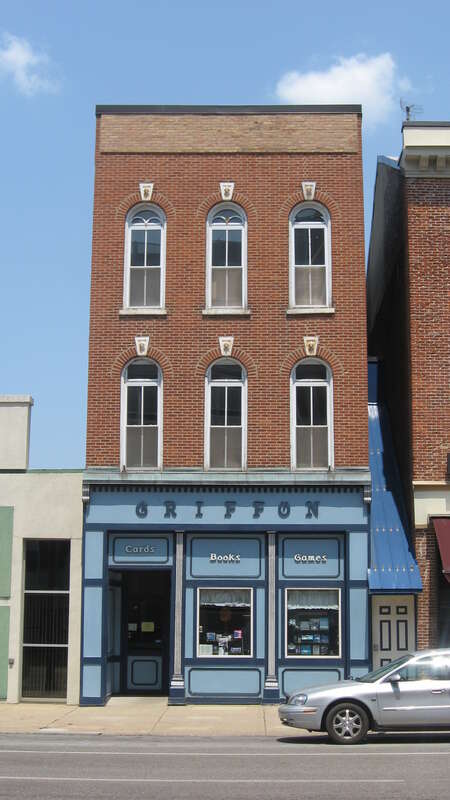 Front of the John G. Kerr Company, located at 121 W. Colfax Avenue in South Bend, Indiana, United States.  Built in 1891, it is listed on the National Register of Historic Places.