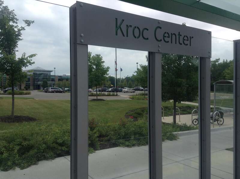 The Kroc Center visible in the background.
