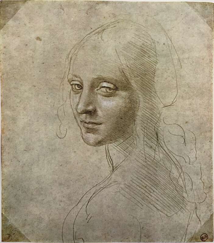 Leonardo da Vinci's study for "Madonna of the Rocks". Turin.