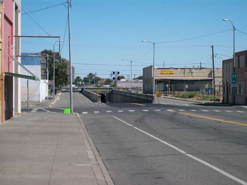 A railroad underpass in Pasco, Washington.