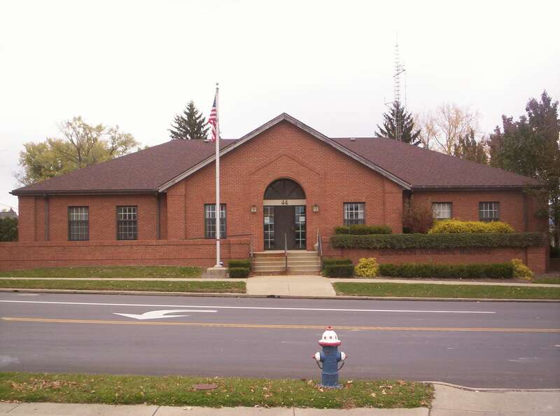 A view of the Lexington Municipal Building in downtown Lexington, Ohio.