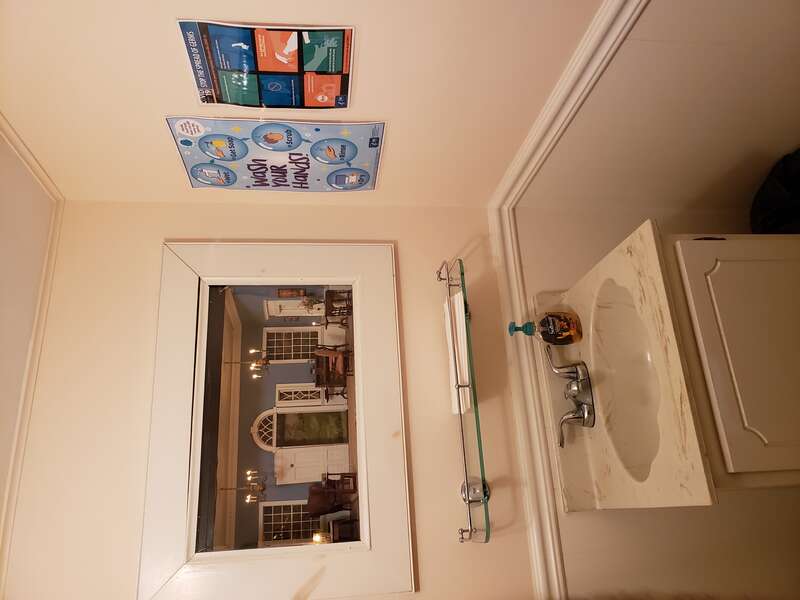 Liberty Hall Museum. Union, NJ. Bathroom with replica of Great Hall