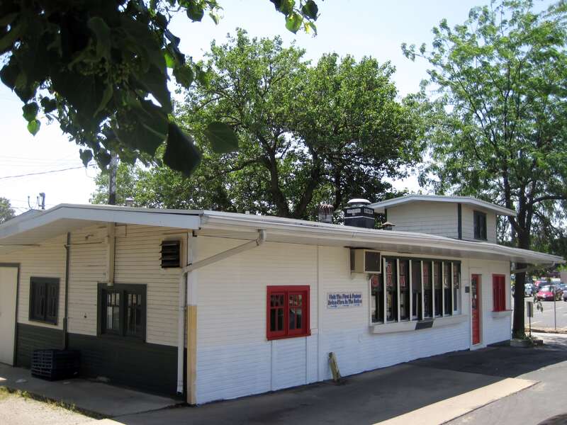The Maid-Rite Sandwich Shop in Springfield (1926). It is the oldest remaining Maid-Rite shop, being in continuous operation since 1926. It purports to be the first drive-though in the country.