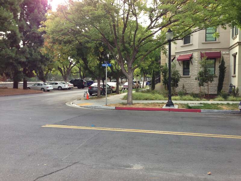 Streets and buildings in Mountain View, California