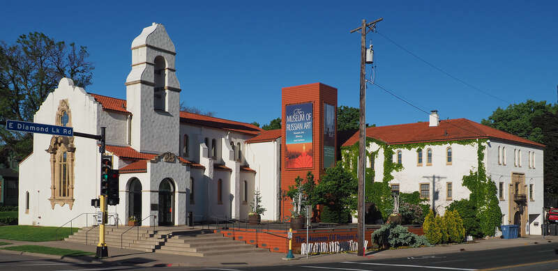 The Museum of Russian Art, 5500 Stevens Ave S, Minneapolis, Minnesota, USA.  Viewed from the northeast.